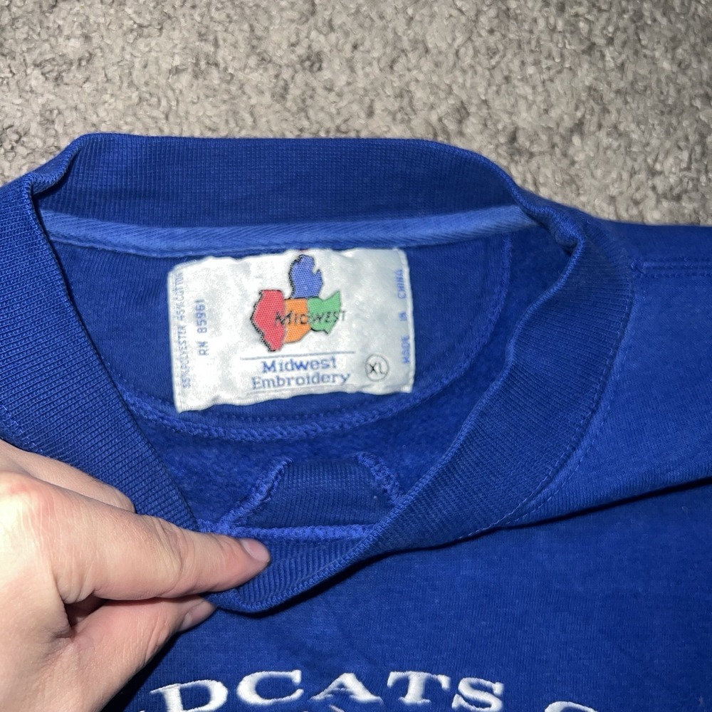 VINTAGE Kentucky Wildcats Sweatshirt Mens XL Blue Crewneck NCAA USA 90s - Picture 3 of 6